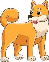 illustrazione clipart colorata del fumetto del cane di shiba inu vettore