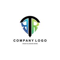 logo della lettera br, illustrazione alfabetica del design iniziale del marchio dell'azienda, t-shirt, serigrafia, adesivi vettore