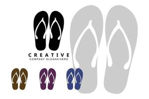 pantofole logo design illustrazione delle ghette di ricambio delle scarpe vettore