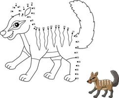 Pagina da colorare di animali numbat punto a punto per bambini vettore