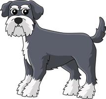 schnauzer cane cartone animato colorato clipart illustrazione vettore