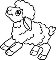 pagina da colorare di agnello isolata per i bambini vettore