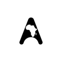 lettera a mappe africa logo icona vettore