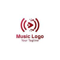 illustrazione vettoriale di progettazione del modello di logo musicale