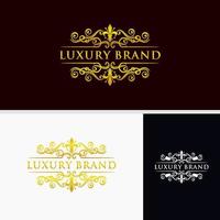 modello di logo di lusso in vettoriale per ristorante, royalty, boutique, caffetteria, hotel, araldico, gioielli, moda e altre illustrazioni vettoriali