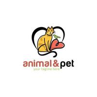 modello di progettazione logo cane e gatto vettore