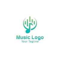 illustrazione vettoriale di progettazione del modello di logo musicale