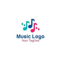 illustrazione vettoriale di progettazione del modello di logo musicale