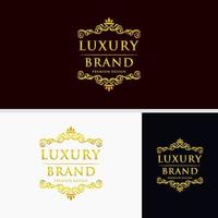 modello di logo di lusso in vettoriale per ristorante, royalty, boutique, caffetteria, hotel, araldico, gioielli, moda e altre illustrazioni vettoriali