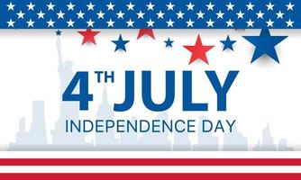 4 luglio, usa celebrazione del giorno dell'indipendenza - illustrazione banner vettore