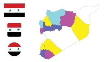 mappa e bandiera della siria vettore