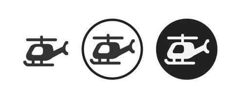 icona dell'elicottero. set di icone web. collezione di icone piatte. semplice illustrazione vettoriale. vettore