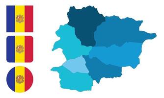 mappa e bandiera di andorra vettore