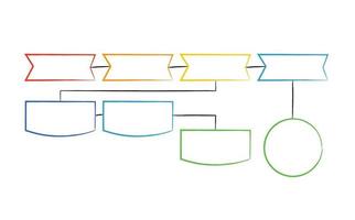 diagramma di flusso lineare. illustrazione della pianificazione di business, grafico e diagramma infografica vettore