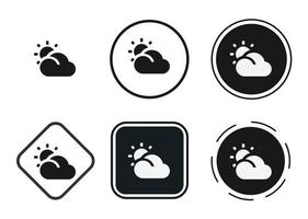 icona parzialmente soleggiata. set di icone web. collezione di icone piatte. semplice illustrazione vettoriale. vettore