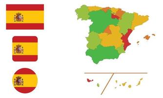 mappa e bandiera dello spagnolo vettore