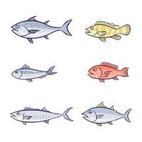 pesce di mare tropicale disegnato a mano 1 vettore