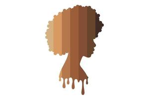 tonalità melanina della donna afro nera vettore