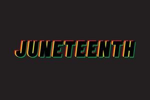 juneteenth, design tipografico colorato per la stampa o l'uso come poster, biglietti, volantini o banner vettore