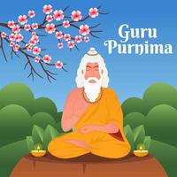 illustrazione della celebrazione del guru purnima del gradiente vettore
