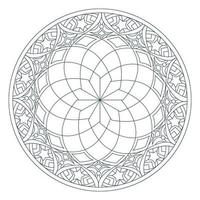 mandala di fiori. elementi decorativi d'epoca. motivo orientale, illustrazione vettoriale. motivi islam, arabi, indiani, marocchini, spagnoli, turchi, pakistani, cinesi, mistici, ottomani. pagina del libro da colorare vettore