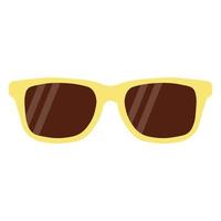 occhiali da sole con montatura gialla e lenti marroni. occhiali gialli. illustrazione vettoriale in stile piatto