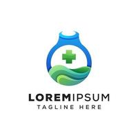 vettore premium del modello di logo di laboratori medici