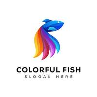 fantastico modello di logo di pesce colorato, logo di pesce di bellezza, logo di pesce astratto, logo di pesce moderno vettore