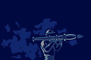 esercito di soldati in guerra linea pop art potrait logo design colorato con sfondo scuro. illustrazione vettoriale astratta. sfondo nero isolato per t-shirt, poster, abbigliamento, merchandising, abbigliamento, design distintivo