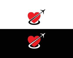 logo di viaggio d'amore e modello di progettazione dell'icona. vettore