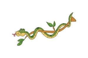 cartone animato serpente verde. illustrazione vettoriale