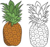 illustrazione disegnata a mano della frutta estiva dell'ananas vettore