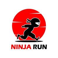 logo della corsa ninja vettore