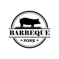 logo barbecue di maiale vettore