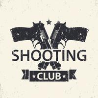 club di tiro, emblema, segno con pistole incrociate, pistole, illustrazione vettoriale