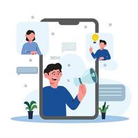 illustrazione di concetto di marketing mobile vettore