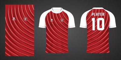 modello di design sportivo maglia rossa da calcio vettore