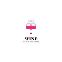 logo del vino minimalista ed elegante vettore