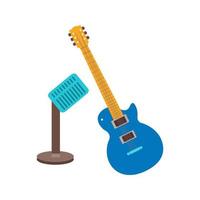icona multicolore piatta per chitarra e microfono vettore