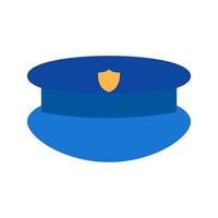 icona multicolore piatta del cappello del poliziotto vettore