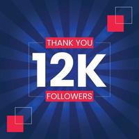 grazie 12k follower modello di disegno vettoriale