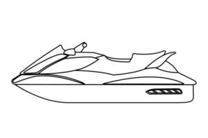 icona di scooter jet in stile art linea isolato su priorità bassa bianca. bici d'acqua. illustrazione vettoriale. vettore