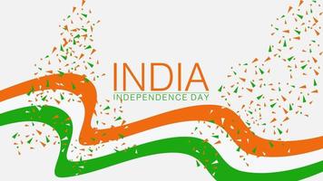 illustrazione della bandiera del giorno dell'indipendenza indiana, volantino orizzontale del 15 agosto della festa nazionale dell'india. poster di celebrazione nei colori della bandiera vettore