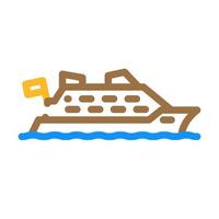 illustrazione vettoriale dell'icona del colore della nave da crociera