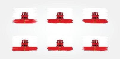 collezione di pennelli bandiera di gibilterra. bandiera nazionale vettore