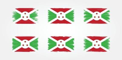collezione di pennelli bandiera burundi. bandiera nazionale vettore