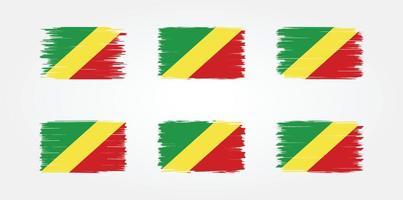 collezione di pennelli bandiera del congo. bandiera nazionale vettore