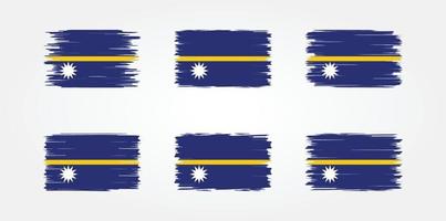 collezione di pennelli bandiera nauru. bandiera nazionale vettore