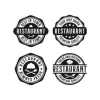 collezione logo design francobolli distintivo ristorante vettore