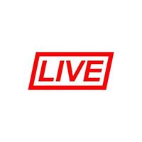icona del pulsante live per programmi TV e video in streaming vettore